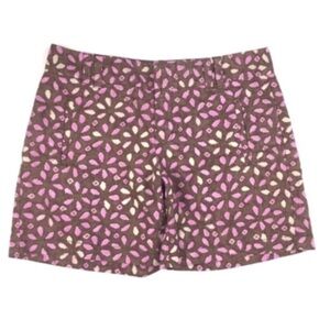 LOFT Linen Shorts Floral 6” Inseam Garden Party Flowers Natural Fibers Size 2